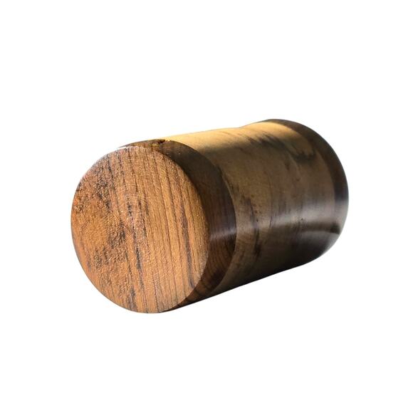 Handmade Toothpick Holder of Marquetry Pieced and Turned Wood - Picture 6 of 9